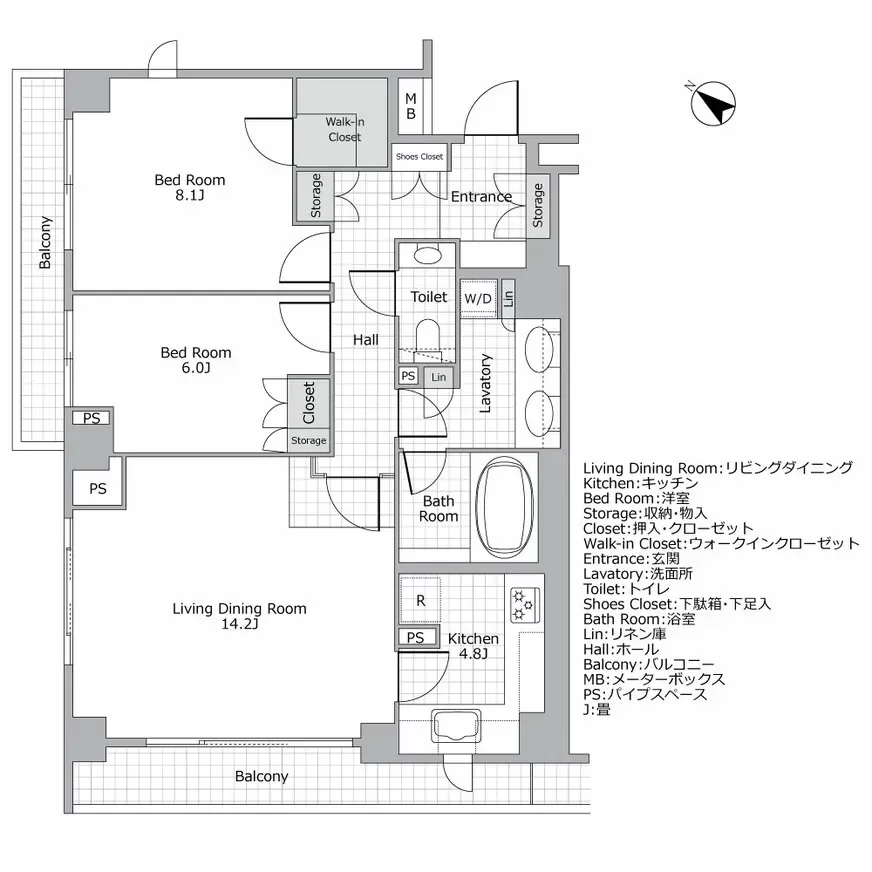クラッシィハウス高輪 間取り図例