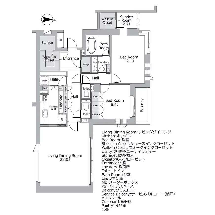 ヴィークハウス広尾 間取り図例