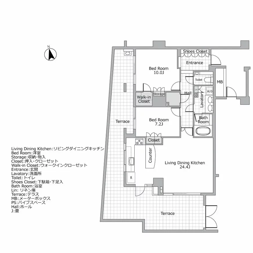 フォレセーヌ池田山公園 間取り図例