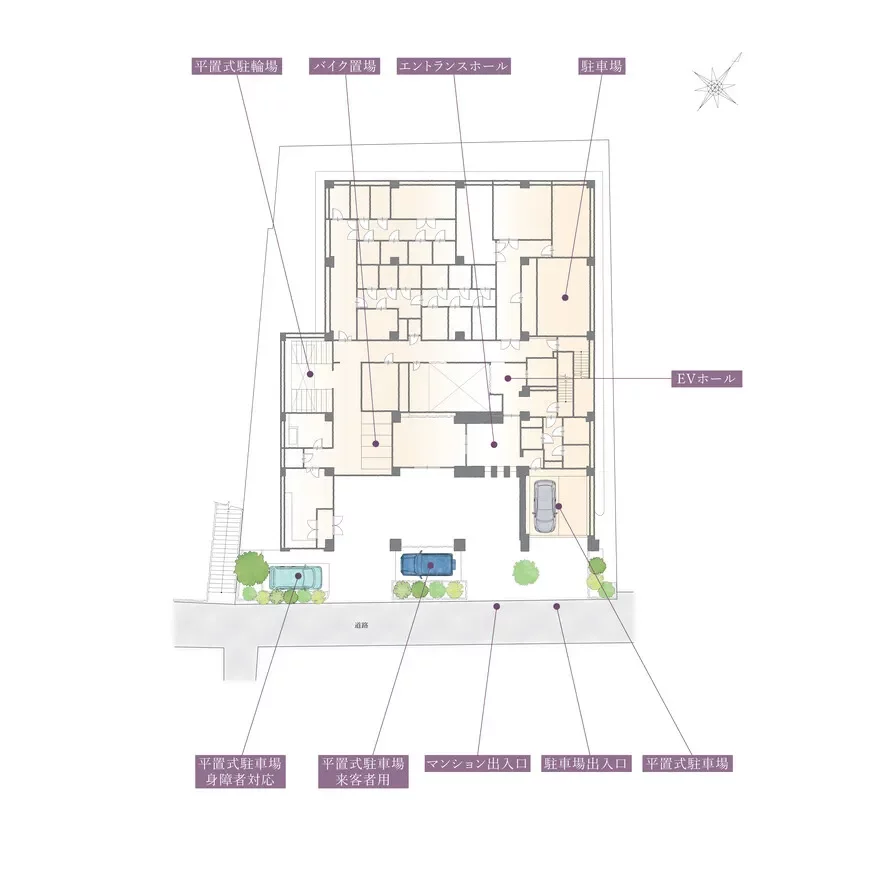 フォレセーヌ赤坂丹後町 敷地配置図