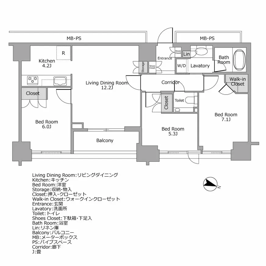 プラウド新宿御苑エンパイア 間取り図例