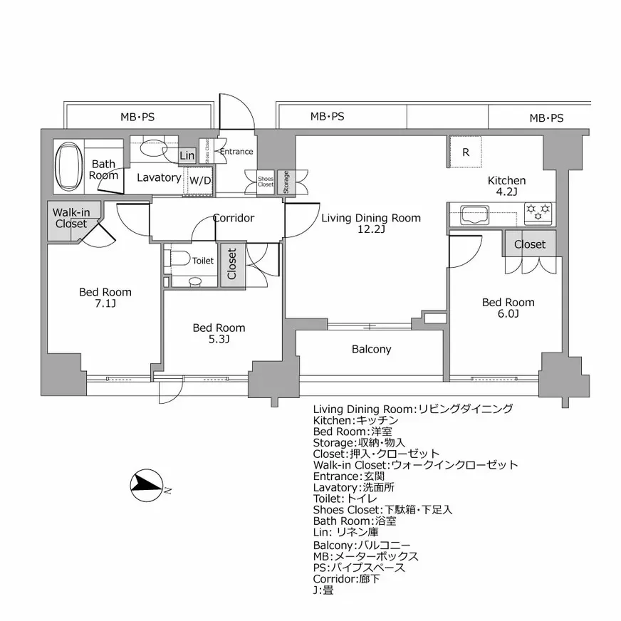 プラウド新宿御苑エンパイア 間取り図例