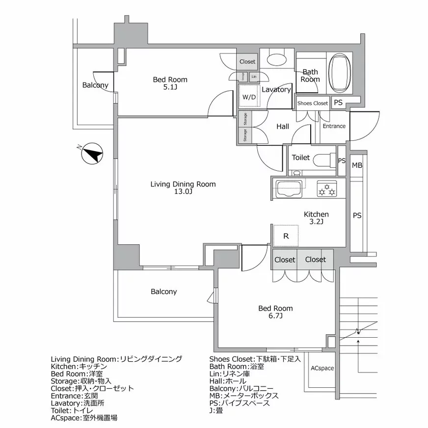 スタイルハウス西麻布 間取り図例