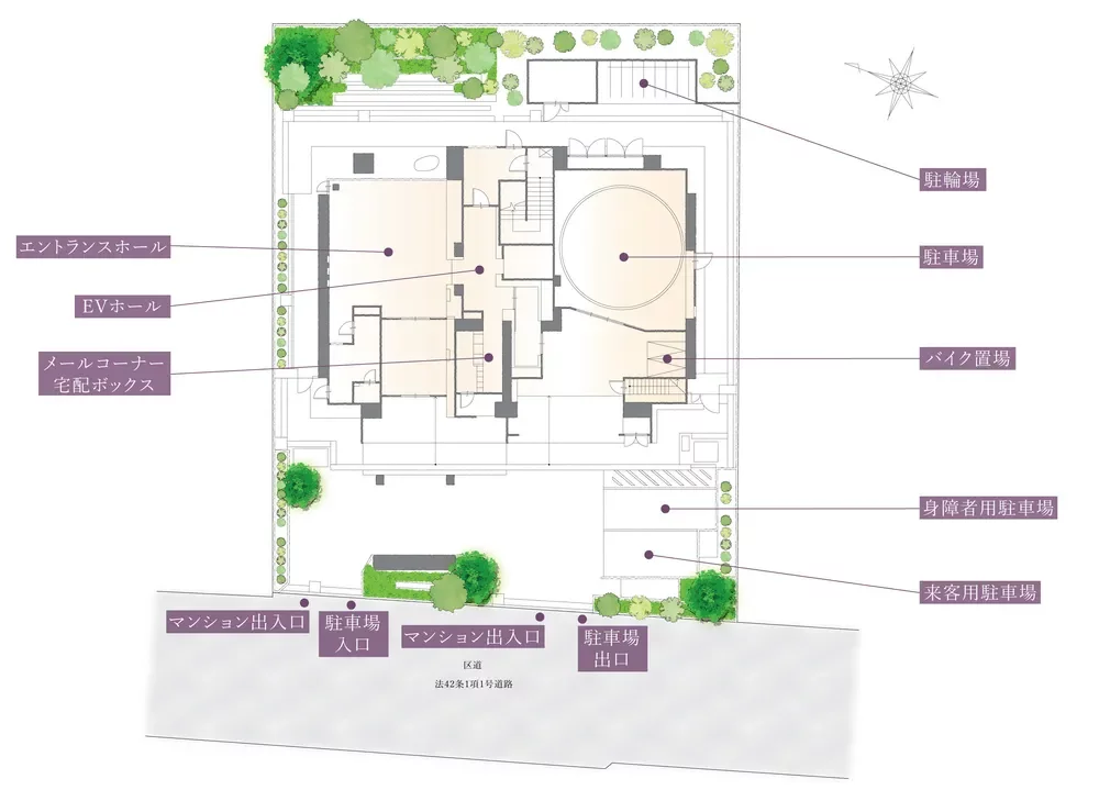 パークハウス一番町 敷地配置図