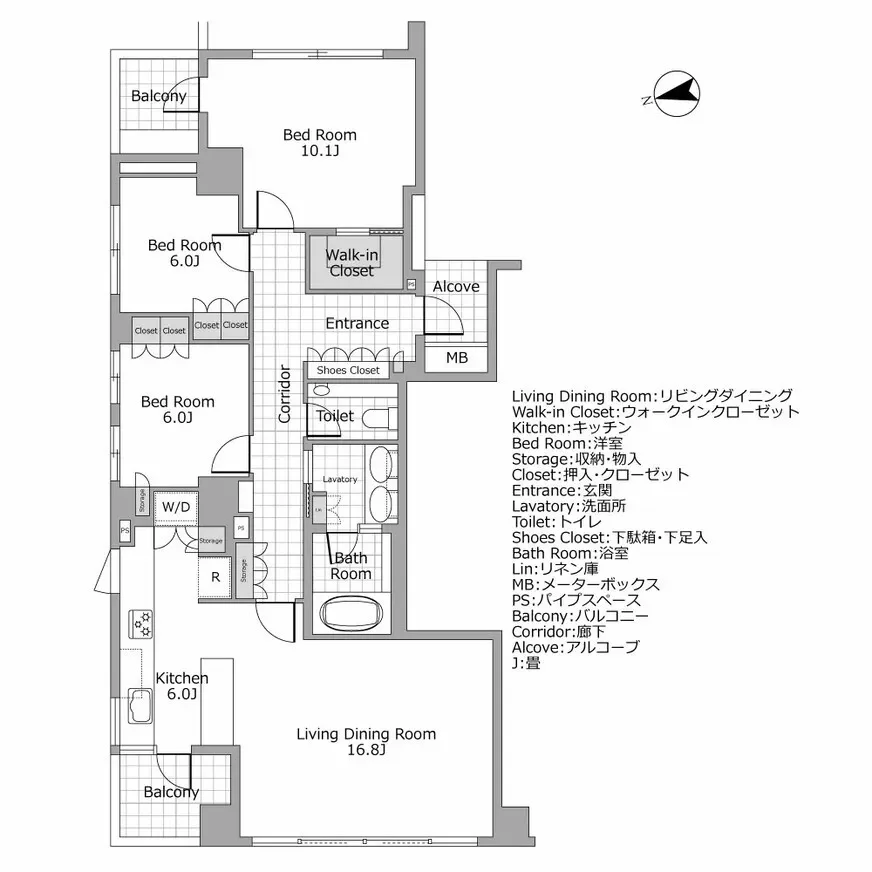 プラウド元麻布 間取り図例