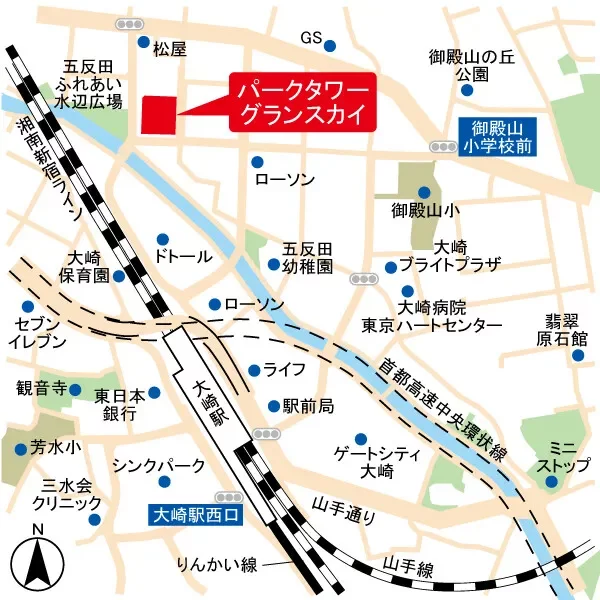 パークタワーグランスカイ地図