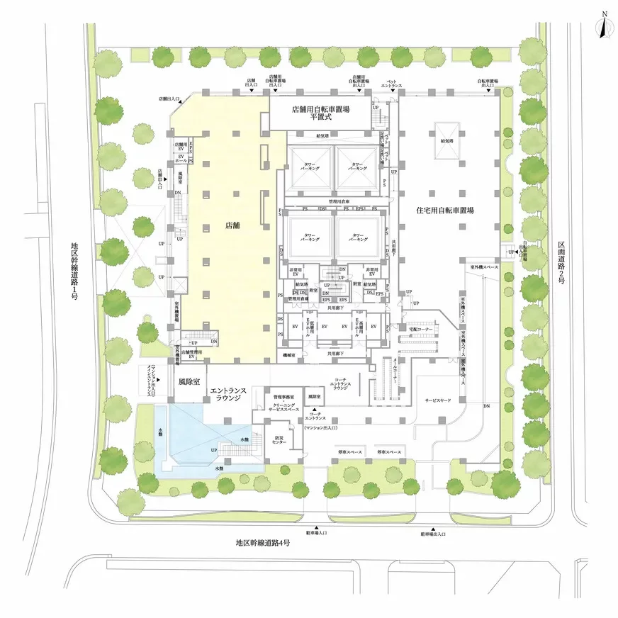 パークタワーグランスカイ 敷地配置図