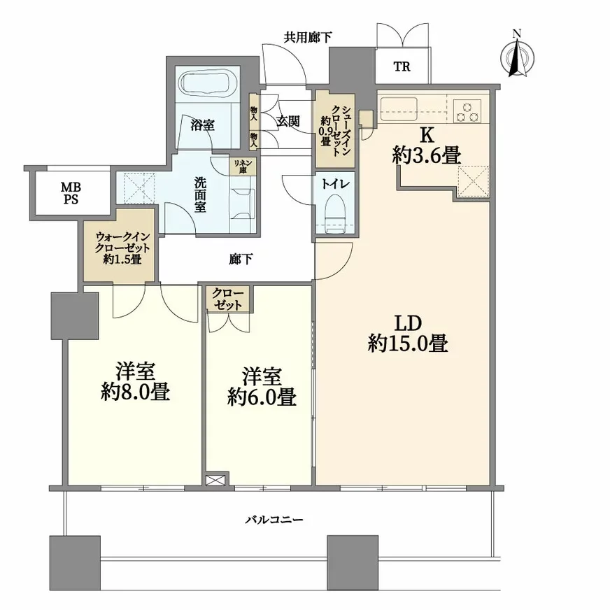 パークタワーグランスカイ 間取り図例