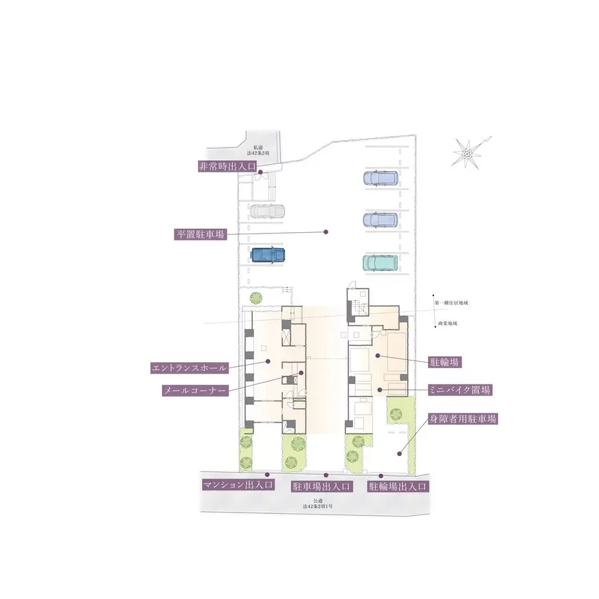 パークハウス市谷田町 敷地配置図