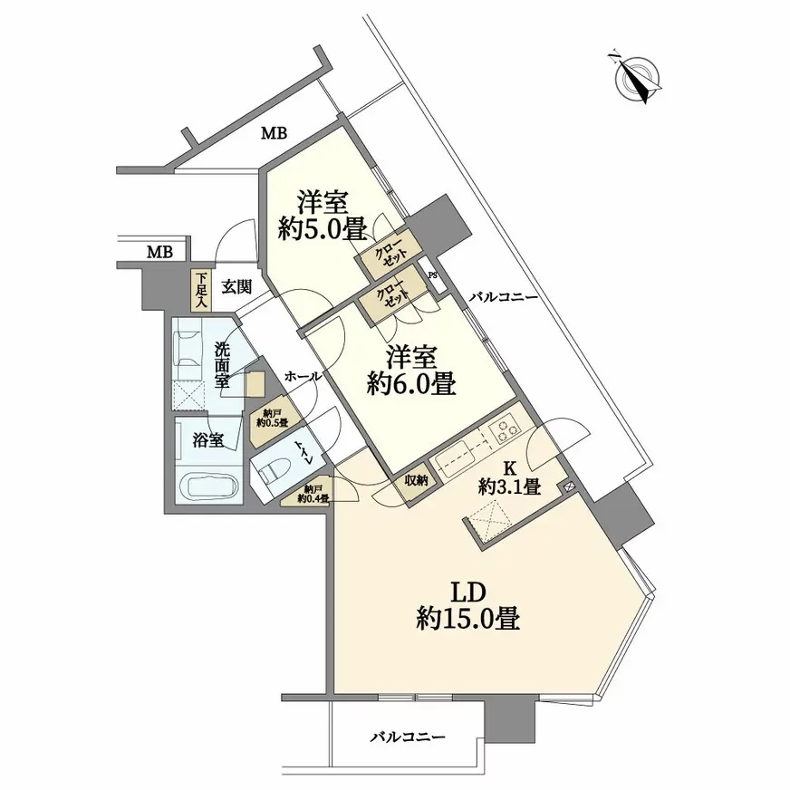 プリズムタワー 間取り図例