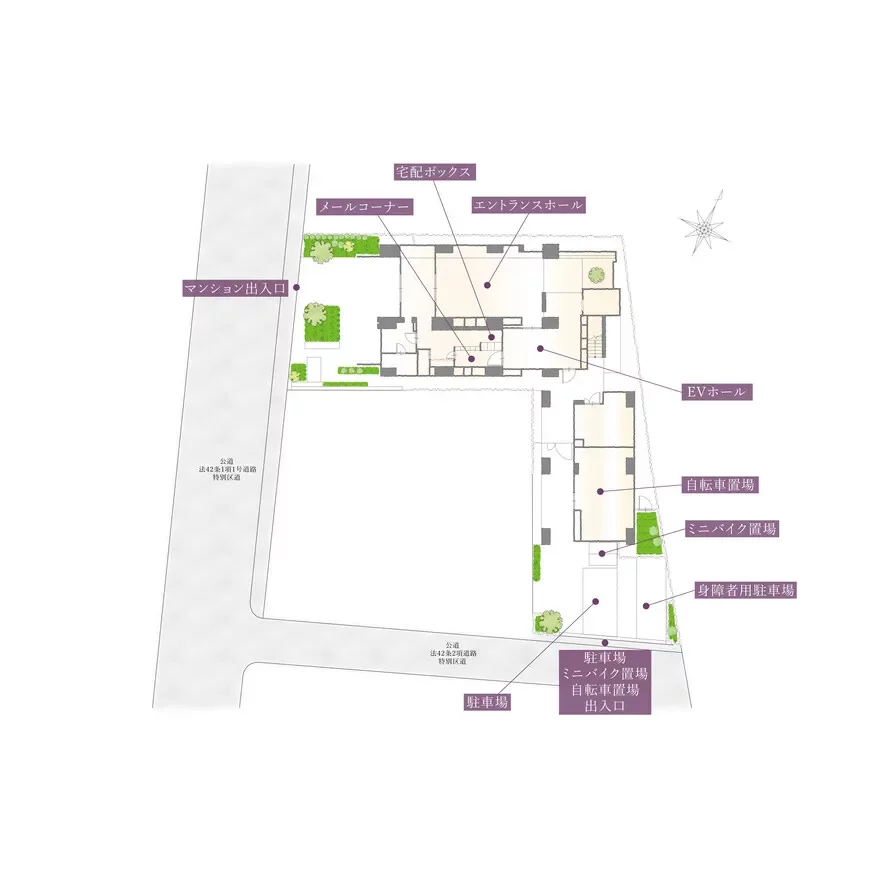 ブランズ麻布十番 敷地配置図