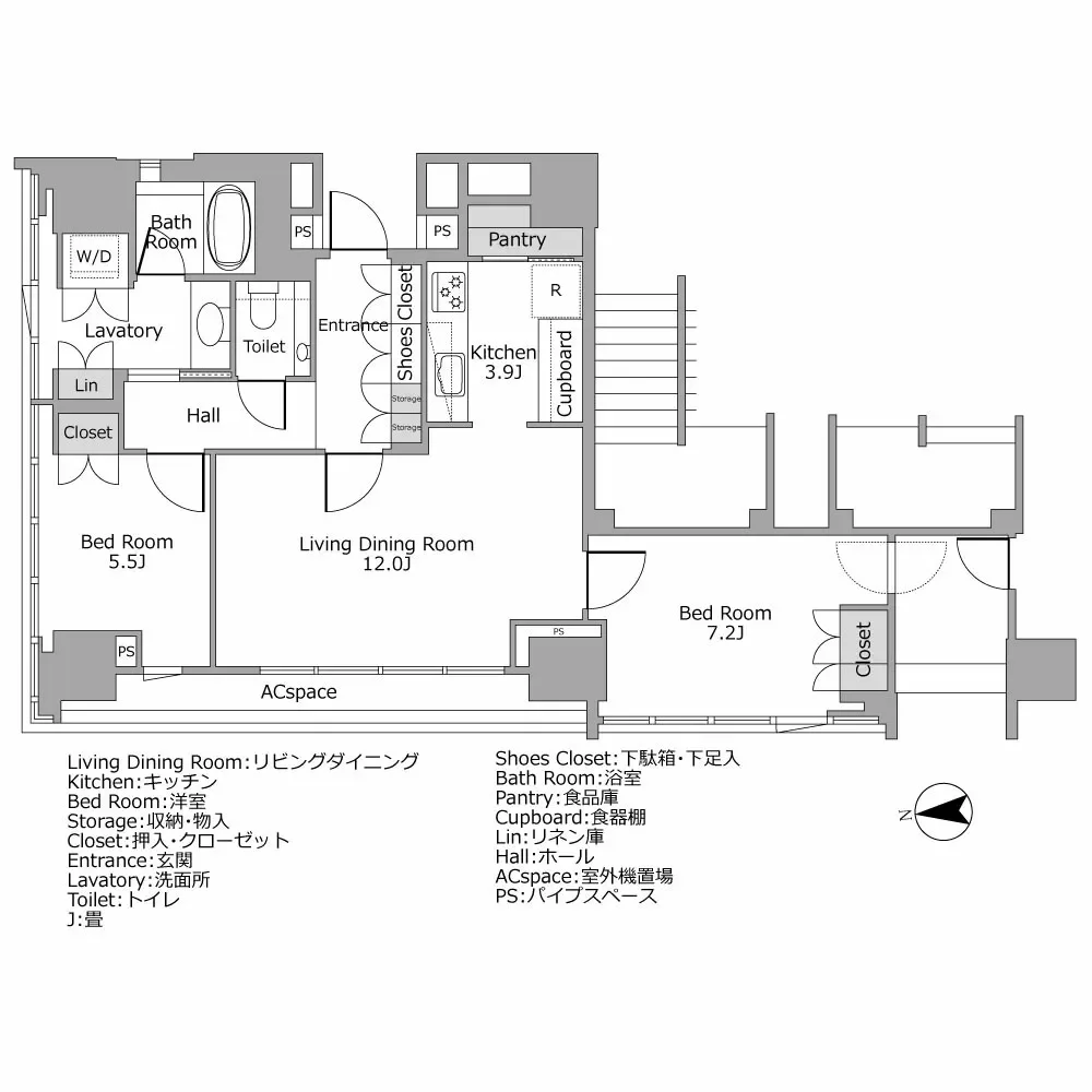 麴町パークハウス 間取り図例