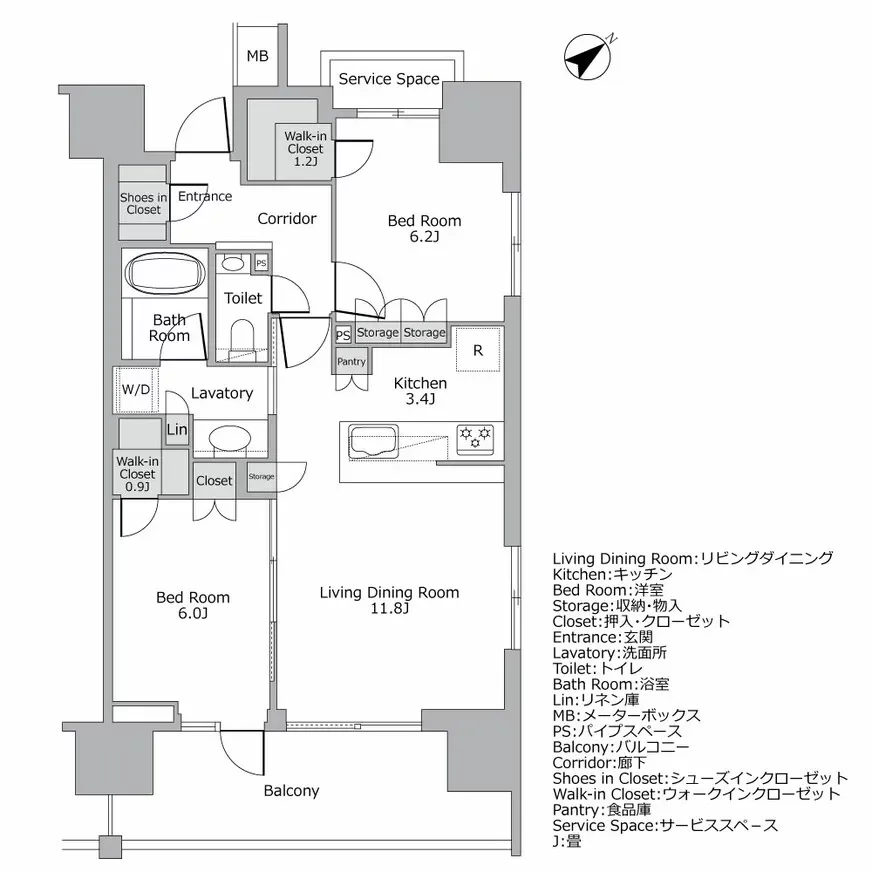 ザ・パークハウス愛宕虎ノ門 間取り図例