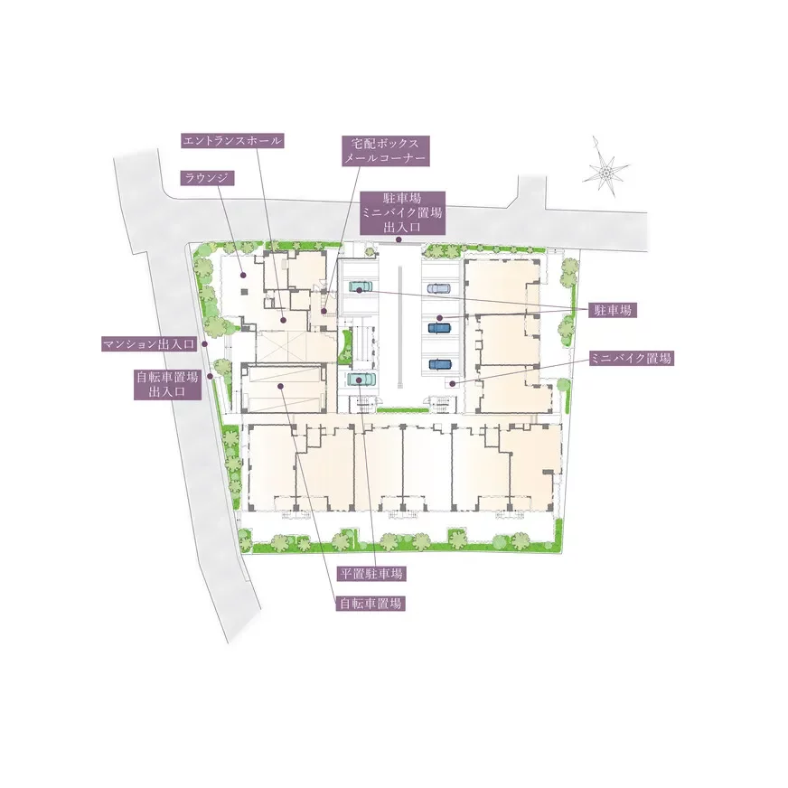 プラウド市谷仲之町ヒルトップ 敷地配置図