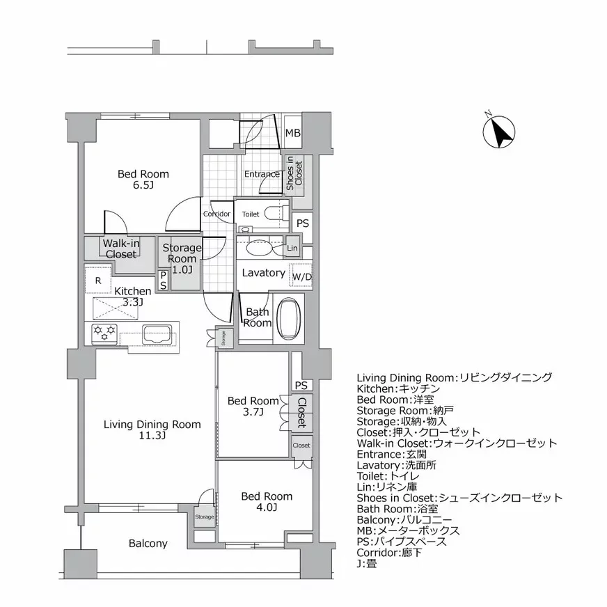 プラウド恵比寿 間取り図例