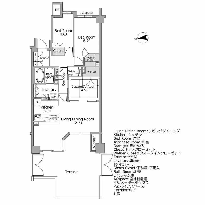 ヴィークコート市谷加賀町 間取り図例