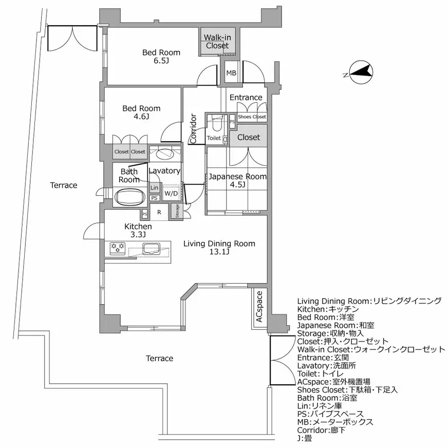 ヴィークコート市谷加賀町 間取り図例