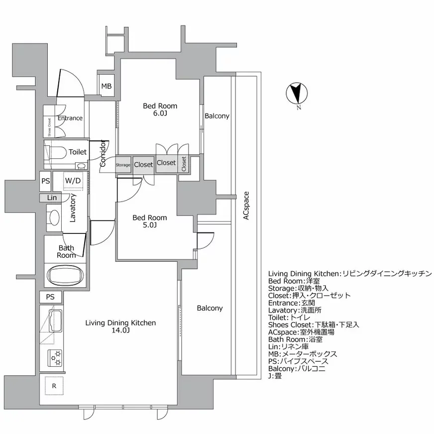 グランスイート白金高輪 間取り図一例