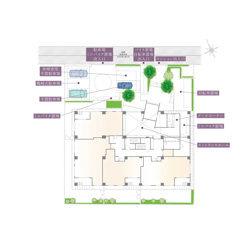 ブランズ市谷仲之町 敷地配置図