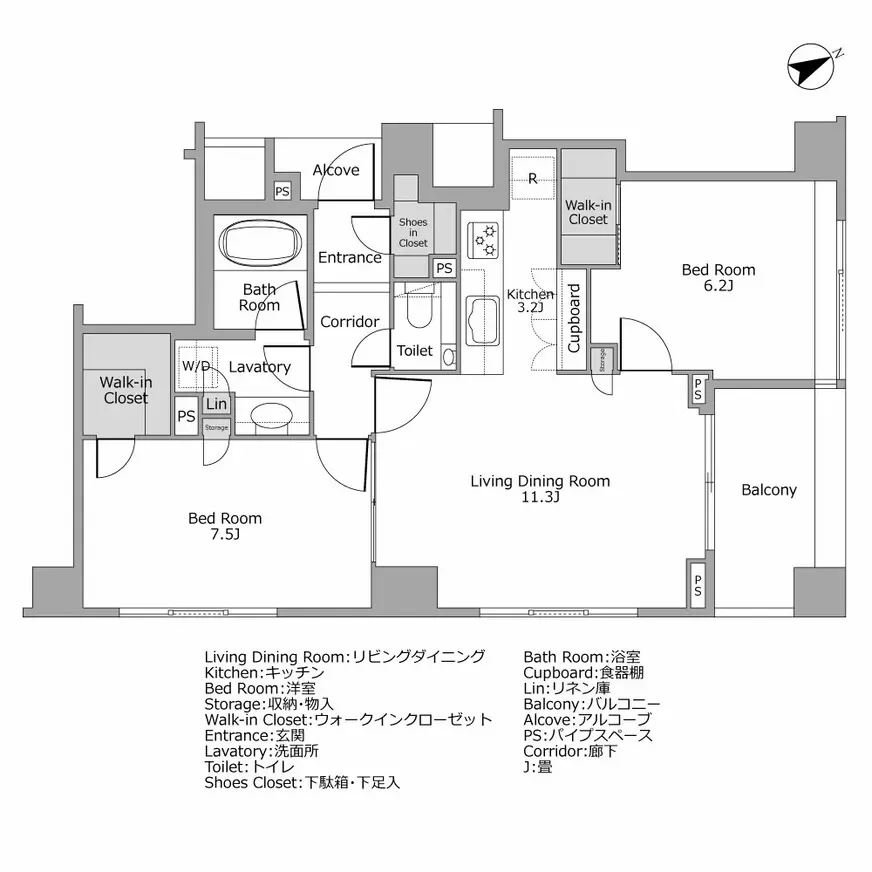 ブランズ市谷仲之町 間取り図例