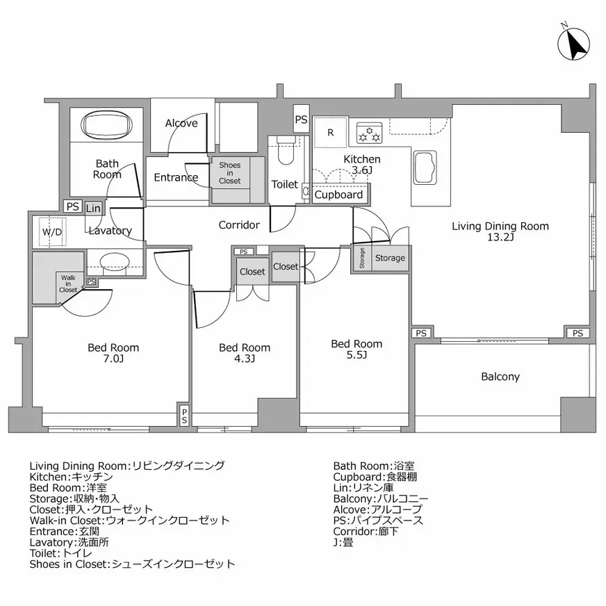 ブランズ市谷仲之町 間取り図例