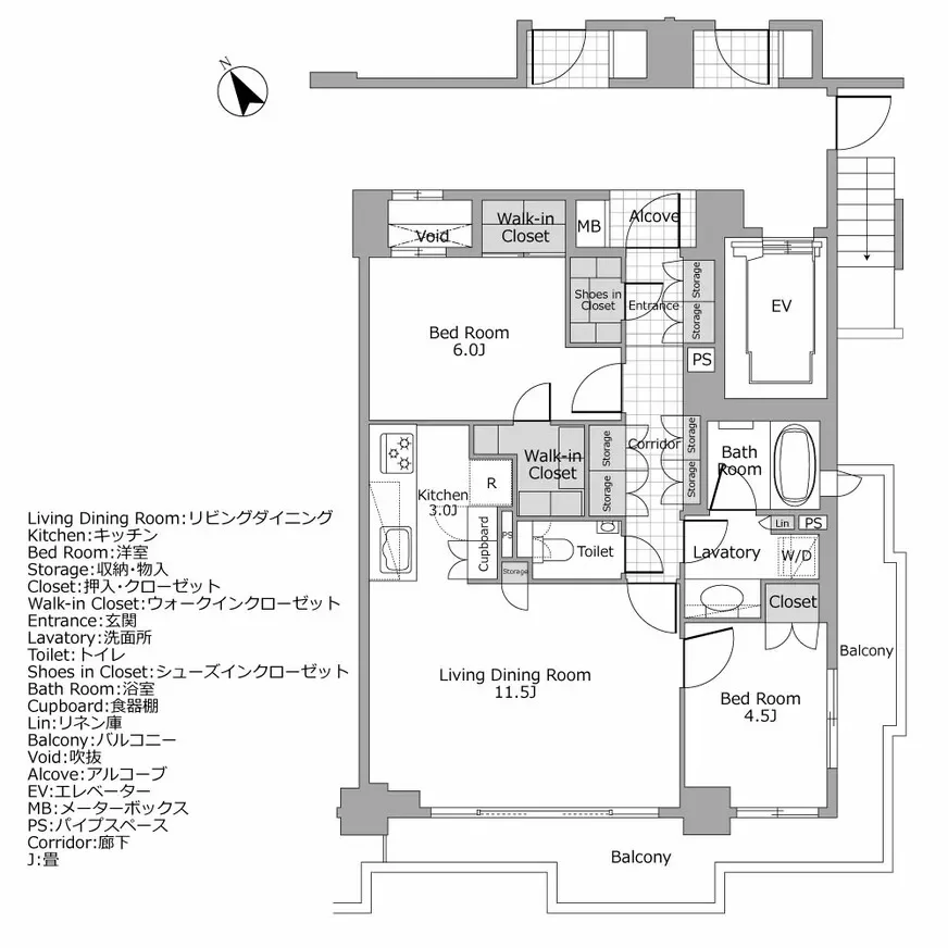 ピアース恵比寿 間取り図例