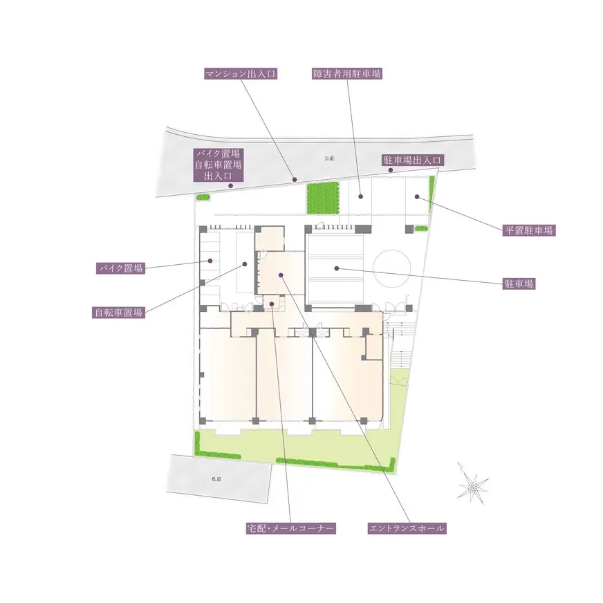 ピアース恵比寿 敷地配置図