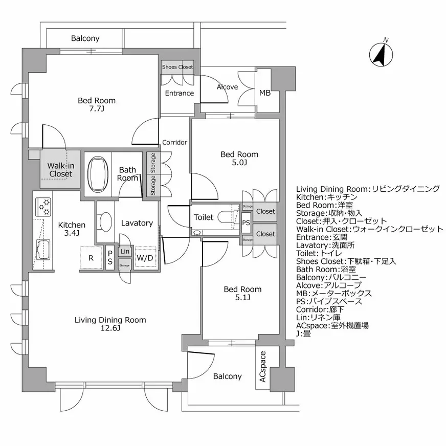 ジオ市ヶ谷払方町凛の館 間取り図例