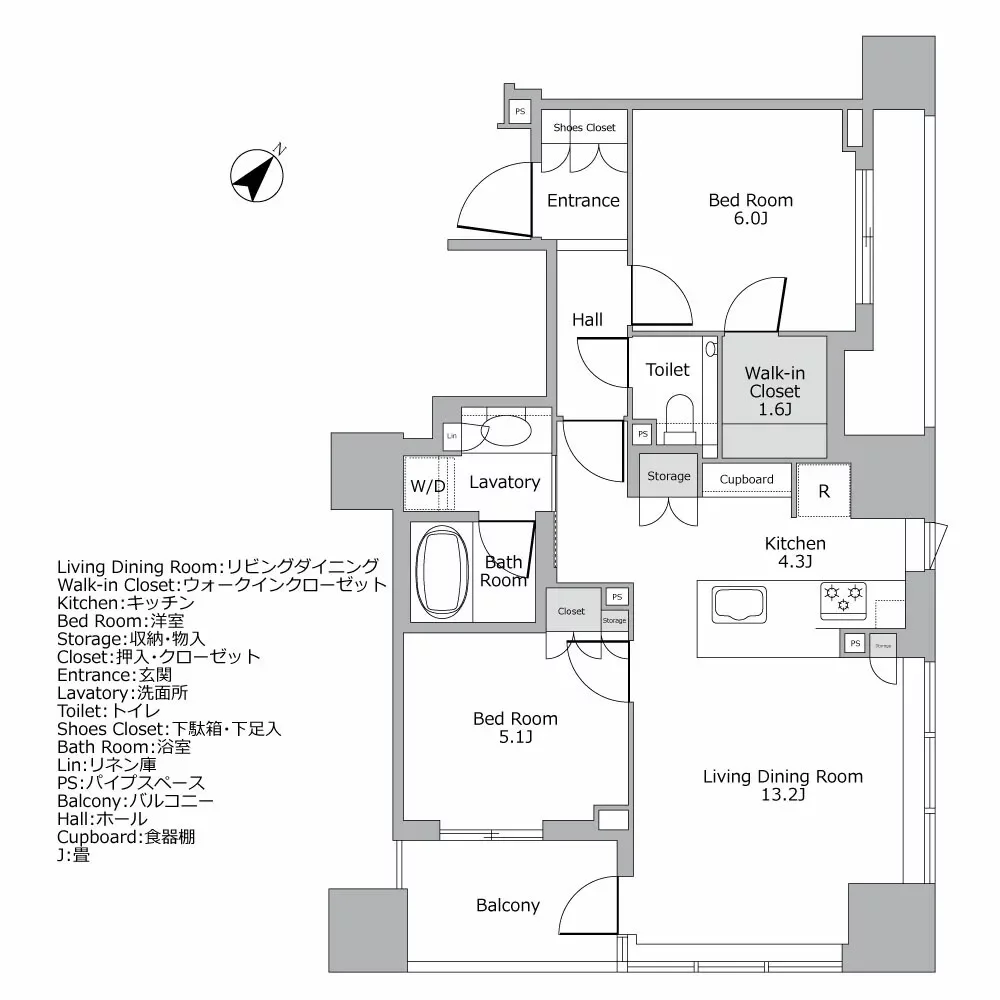 パークタワー高輪 間取り図例