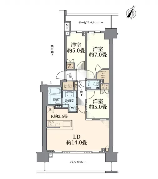 クラッシィハウス世田谷公園 間取り図例