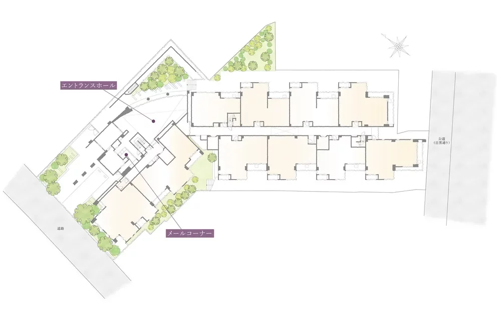グランドメゾン白金　敷地配置図