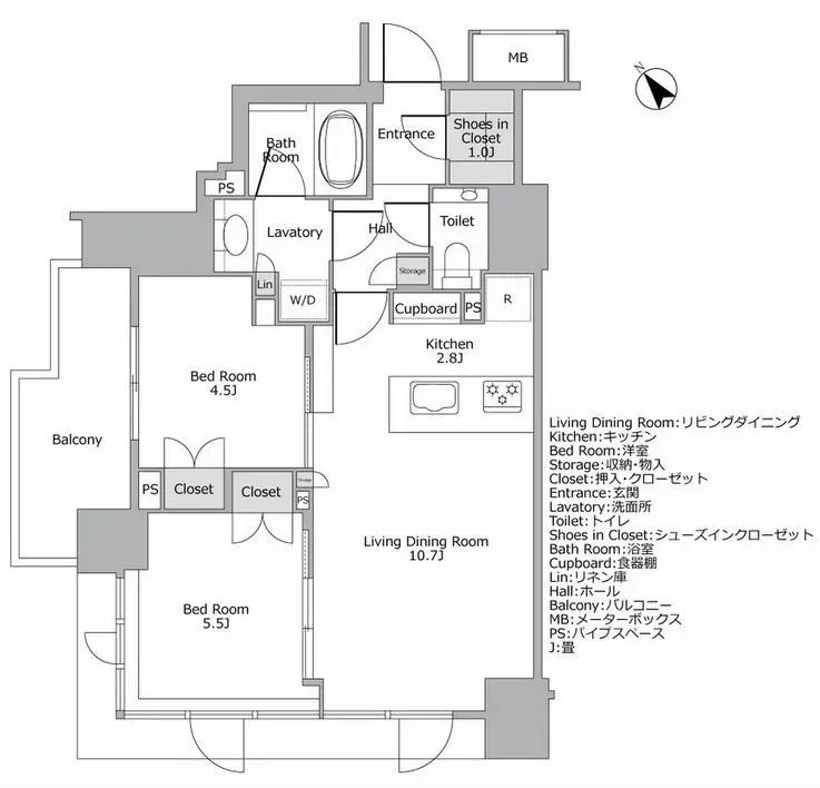 パークリュクス神楽坂 間取り図例