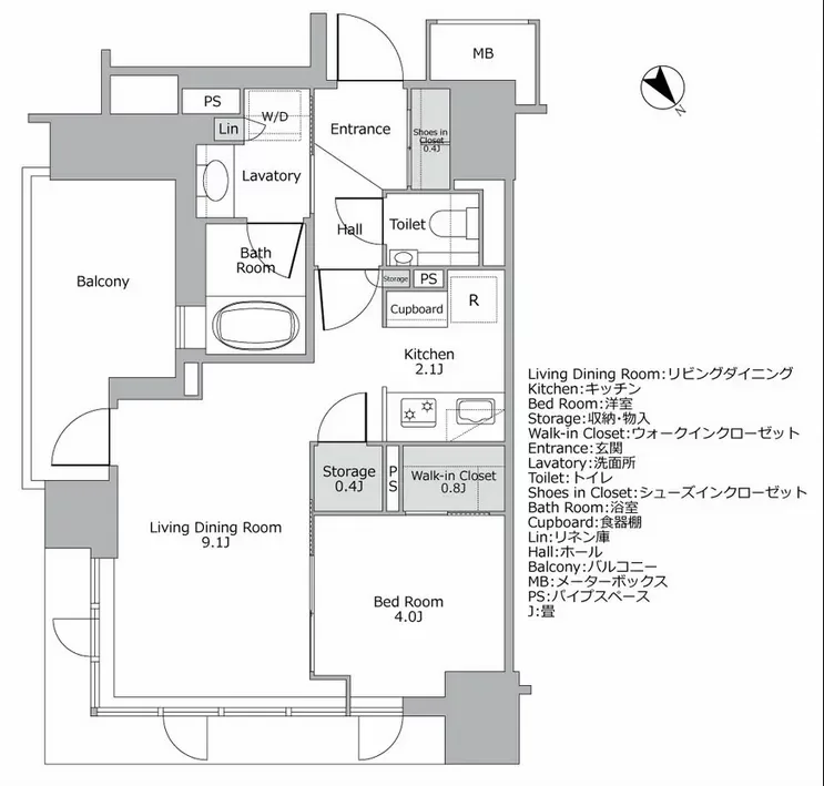 パークリュクス神楽坂 間取り図例