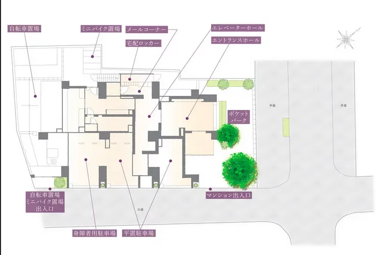 パークリュクス神楽坂 敷地図