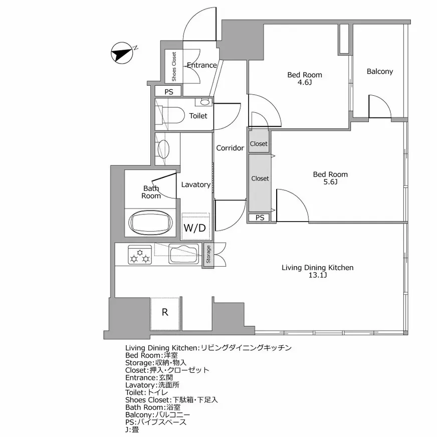 オープンレジデンシア南青山骨董通り 間取り図例