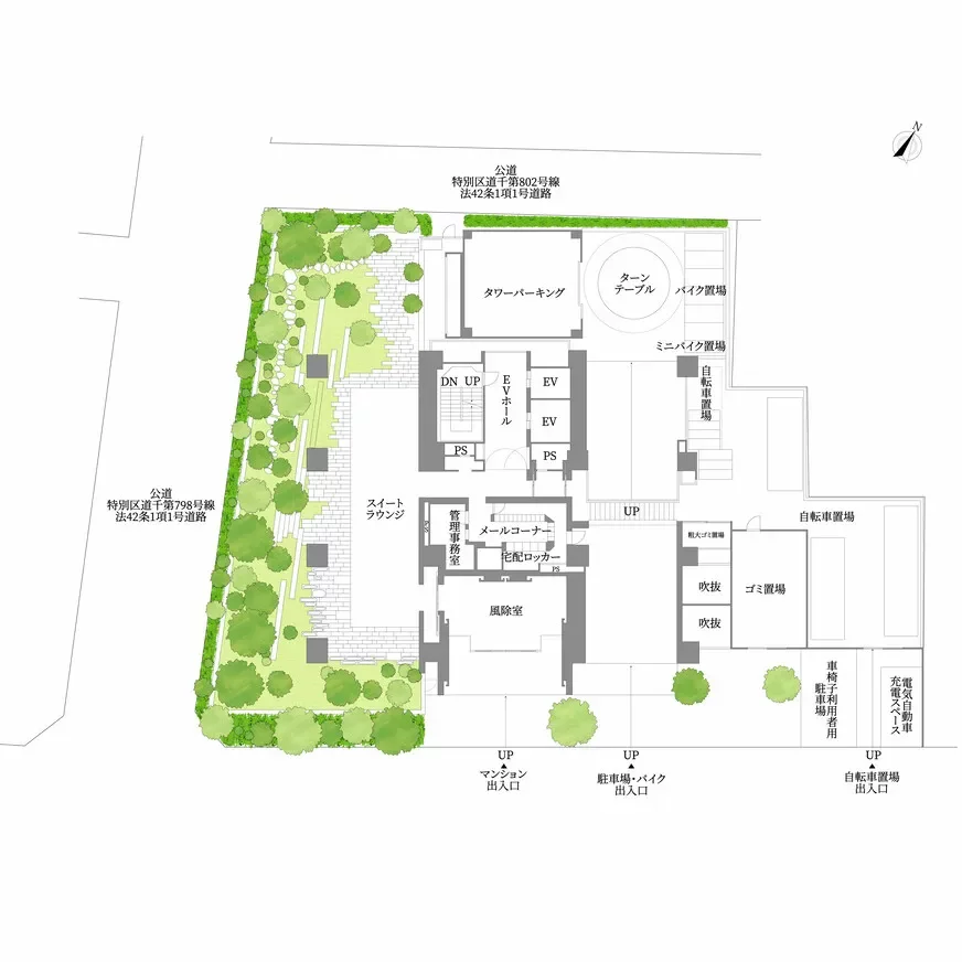 ウェリスタワー千代田岩本町 敷地配置図