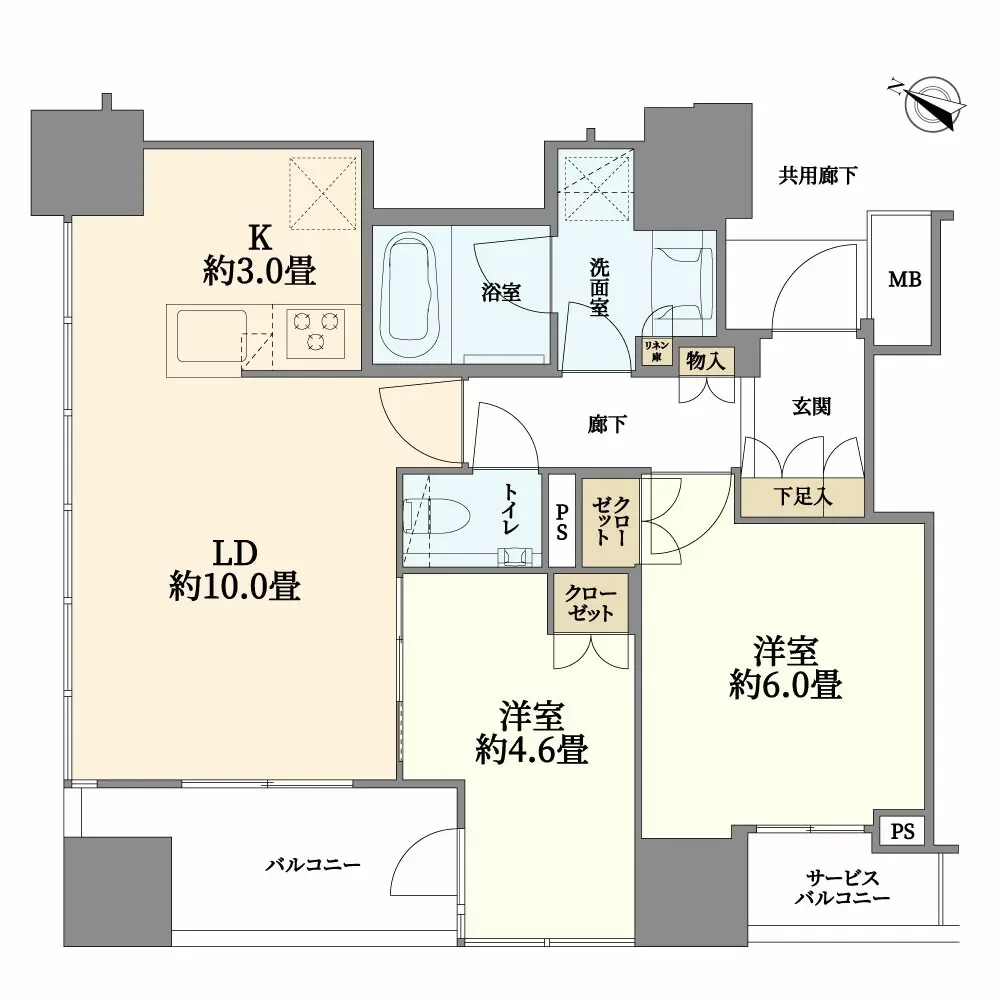 ウェリスタワー千代田岩本町 間取り図例