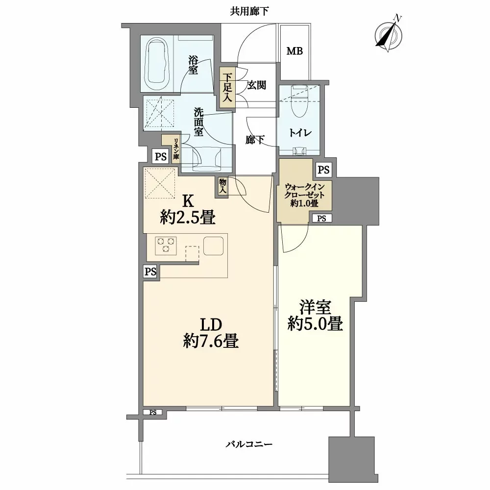 ウェリスタワー千代田岩本町 間取り図例
