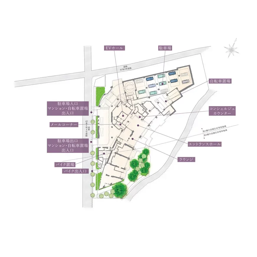 プラウド南麻布 敷地配置図