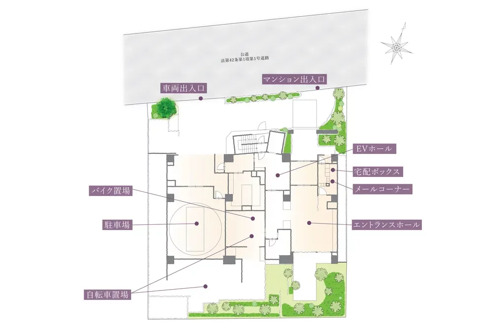 ザ・パークハウス四番町レジデンス  敷地配置図