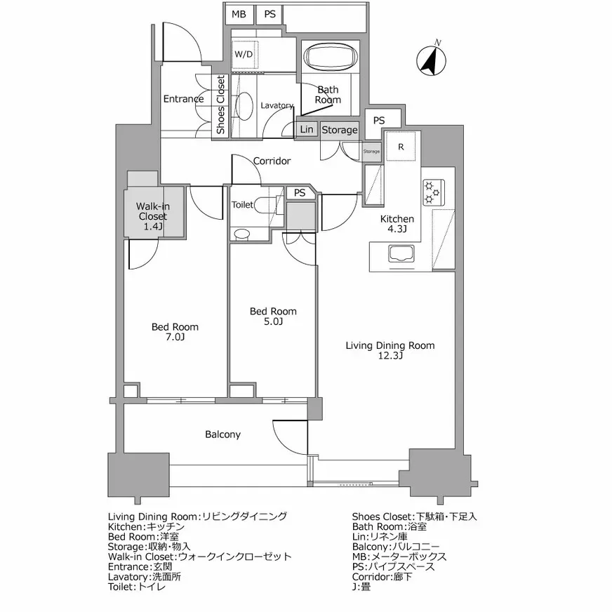 ザ・パークハウス四番町レジデンス 間取り図例