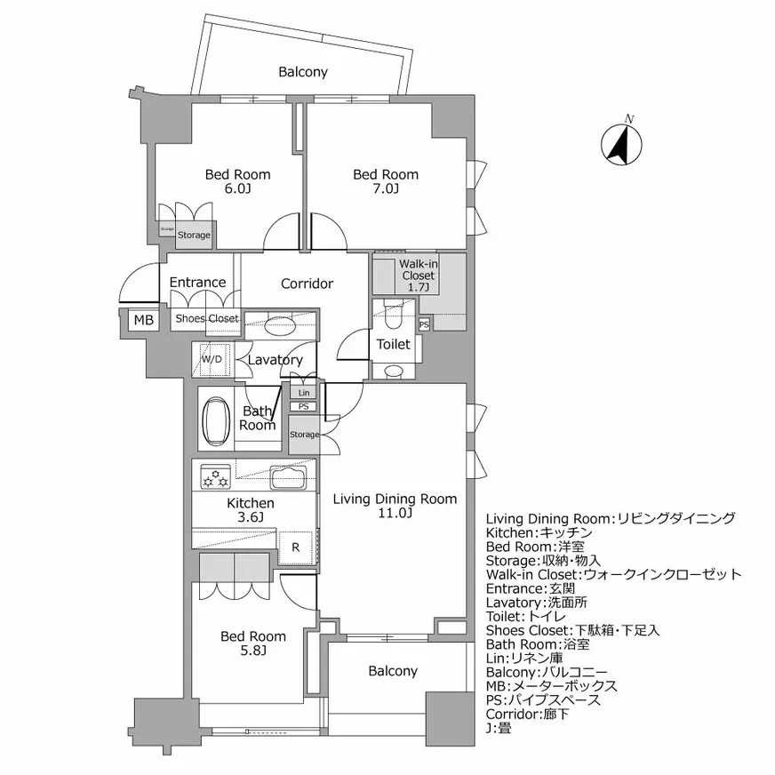 ザ・パークハウス四番町レジデンス 間取り図例