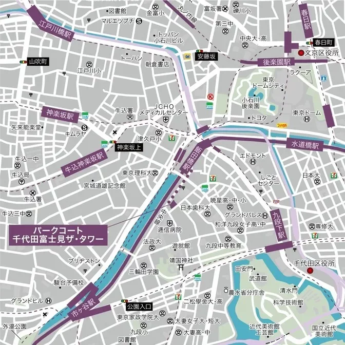 パークコート千代田富士見ザ・タワー周辺