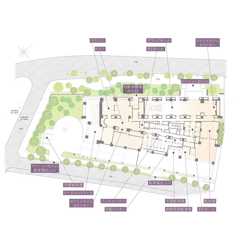 パークコート千代田富士見 敷地配置図