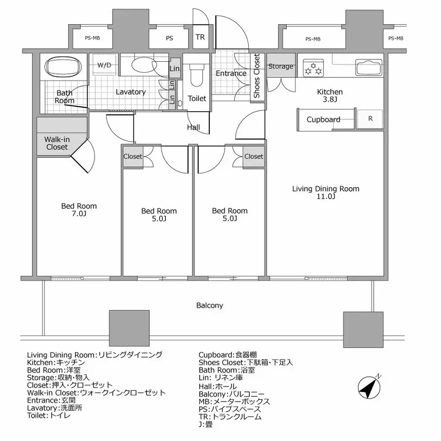 パークコート千代田富士見ザ・タワー 間取り図例