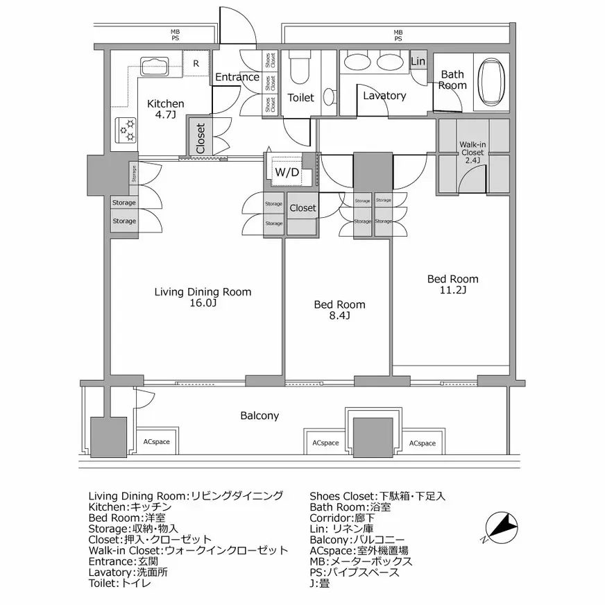 アークヒルズ仙石山レジデンス 間取り図例