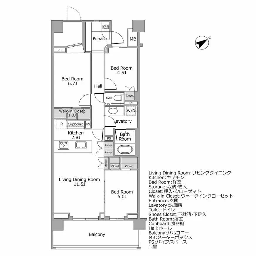 パークコート神楽坂レゼリア　間取り図例