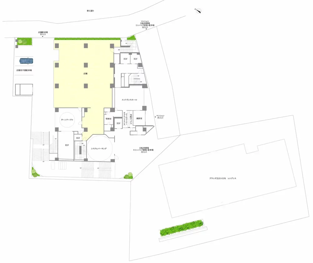 ブランズタワー文京小日向 敷地配置図