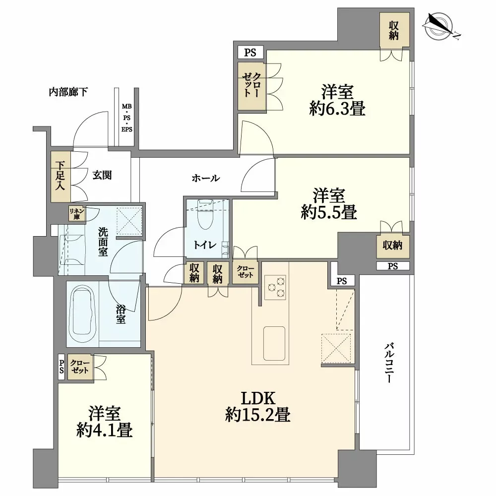ブランズタワー文京小日向 間取り図例