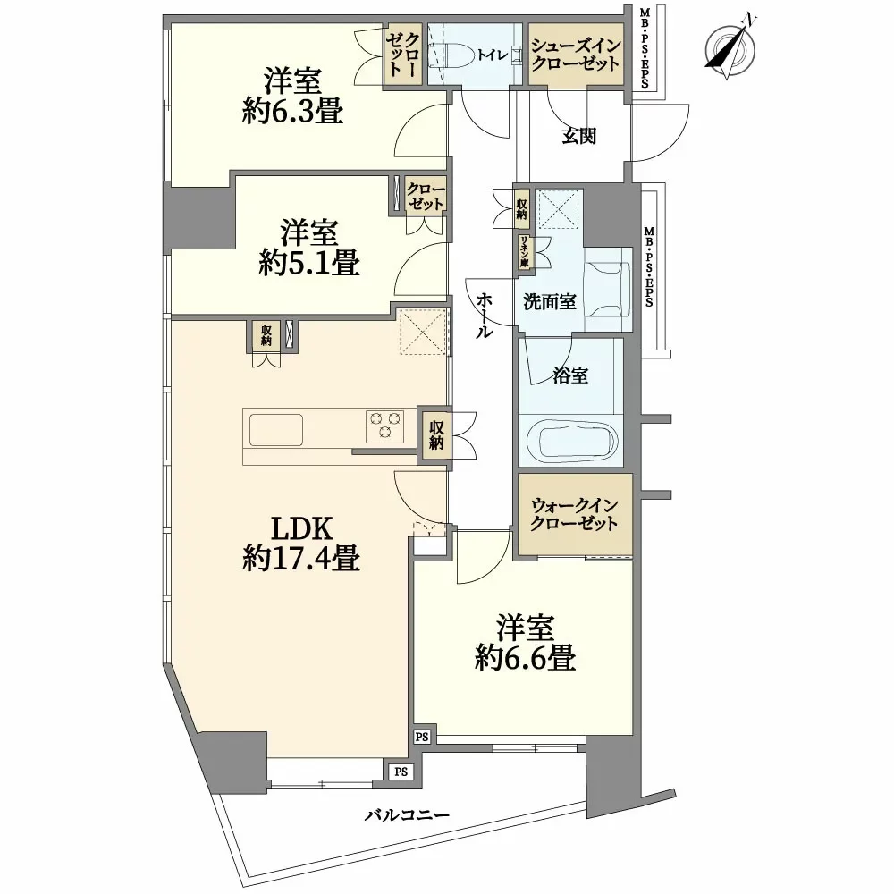ブランズタワー文京小日向 間取り図例